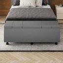 Ver imagem 4 de Baú Sapateira Estofada Casal Queen Size 160 Cm Venus Corino Skybox Cinza