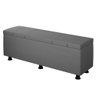 Baú Sapateira Estofada Casal Queen Size 160 Cm Venus Corino Skybox Cinza - 2