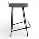 Ver imagem 6 de Kit 02 Banquetas Altas Cozinha e Área Gourmet Vik Estofada Linho Grafite - Desk Design