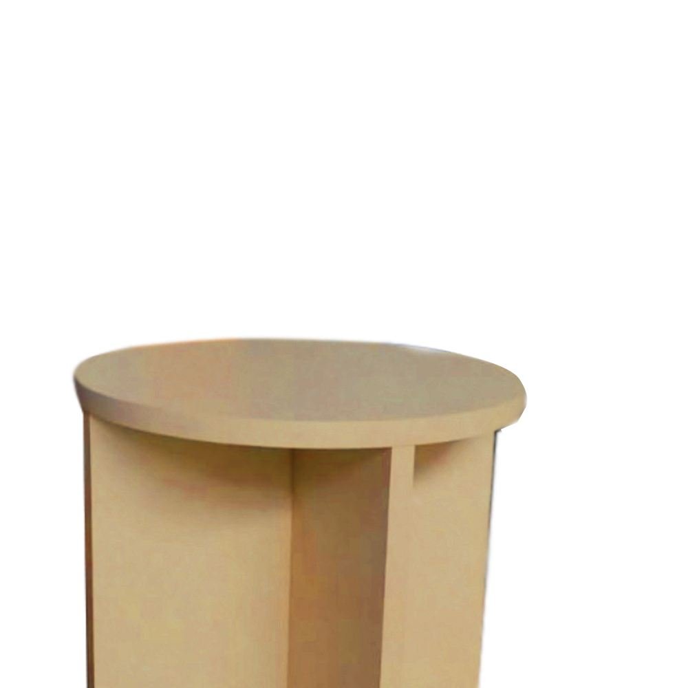 Banco Tampo Redondo 65 Cm Natural Em Mdf - 2