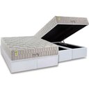 Ver imagem 1 de Cama Box Baú Queen: Colchão Molas Ensacadas King Best New + Base Crc Courano White (158x198)