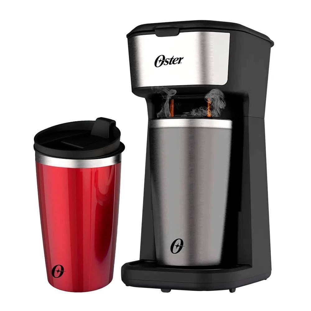 Cafeteira Oster 2day Inox Com Copo Extra Red 220V | MadeiraMadeira