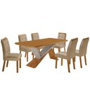 Ver imagem 2 de Mesa de Jantar Yasmin 180cm Tampo Mdf Laminado Canto Copo com 6 Cadeiras Carol