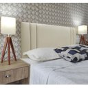 Ver imagem 2 de Cabeceira Modular Almofadada para Cama Luxo Clean Corino Rbl:casal Tradicional/bege