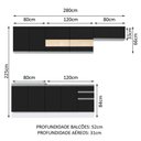 Ver imagem 6 de Cozinha Completa com Armário Balcão Branco/preto Madesa