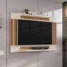 Painel Para Tv 42 Polegadas MDP Prateleira Flutuante Catar Cor:Off White/Nature - 5
