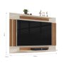 Painel Para Tv 42 Polegadas MDP Prateleira Flutuante Catar Cor:Off White/Nature - 2