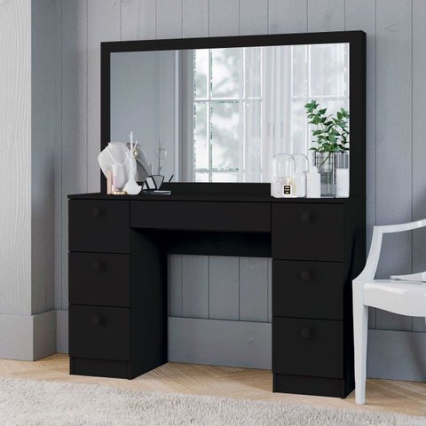 Penteadeira Camarim 7 Gavetas Moderna 118cm Ditália