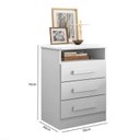 Ver imagem 3 de Mesa de Cabeceira Roma 3 Gavetas Branco