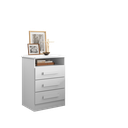 Ver imagem 2 de Mesa de Cabeceira Roma 3 Gavetas Branco