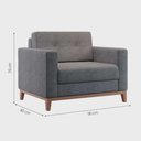 Ver imagem 5 de Poltrona Living Tecido Linho Base Madeira Para Sala