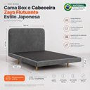 Ver imagem 4 de Cama Box Base Casal com Cabeceira Zaya 138x188 Flutuante Estilo Japonesa Bouclê Cinza - Desk Design