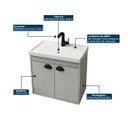 Ver mais imagens de Gabinete Armario para Banheiro 100% MDF com Cuba - Siena Munique 50cm