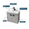 Gabinete Armario para Banheiro 100% MDF com Cuba - Siena Munique 50cm - 8