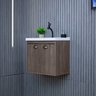 Gabinete Armario para Banheiro 100% MDF com Cuba - Siena Munique 50cm - 7