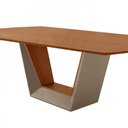 Ver imagem 2 de Mesa para Sala de Jantar Rubi 220cm Moderna Mobília Champanhe com Off White-cinamomo Imbuia