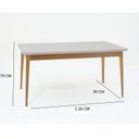 Ver imagem 3 de Mesa de Jantar 136x80cm Tampo em Vidro/MDF Onix Branco/Mel/Off White