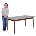 Ver imagem 4 de Mesa de Jantar 136x80cm Tampo em Vidro/MDF Onix Branco/Mel/Off White