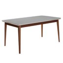 Ver imagem 1 de Mesa de Jantar 136x80cm Tampo em Vidro/MDF Onix Branco/Mel/Off White