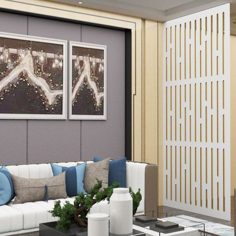 Painel Vazado Divisória Mdf London Branco - 0,60x2,20m