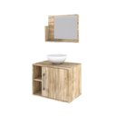 Ver imagem 2 de Conjunto Balcão C-cuba R30 e Espelheira Soft 600 Preto Onix C-snow Carvalho