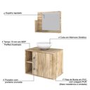 Ver imagem 4 de Conjunto Balcão C-cuba R30 e Espelheira Soft 600 Preto Onix C-snow Carvalho