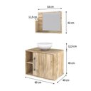 Ver imagem 5 de Conjunto Balcão C-cuba R30 e Espelheira Soft 600 Preto Onix C-snow Carvalho