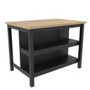 Ver imagem 2 de Ilha Bancada Alta para Cozinha 2 Prateleiras 120cm x 90,5cm Denver Preto