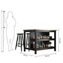 Ver imagem 4 de Bancada Ilha para Cozinha 2 Prateleiras 120cm Denver 