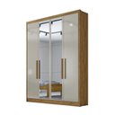 Ver imagem 2 de Guarda Roupa Solteiro com Espelho 4 Portas 3 Gavetas - Moderni -cumaru/fendi - Móveis Novo Horizonte