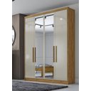 Ver imagem 1 de Guarda Roupa Solteiro com Espelho 4 Portas 3 Gavetas - Moderni -cumaru/fendi - Móveis Novo Horizonte