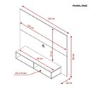 Ver imagem 3 de Painel para TV até 43 Polegadas 1 Prateleira 2 Nichos Eros 