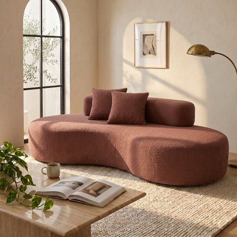 Sofá 3 Lugares na Caixa 180 cm Orgânico Arco Bouclê B05 - D'Rossi