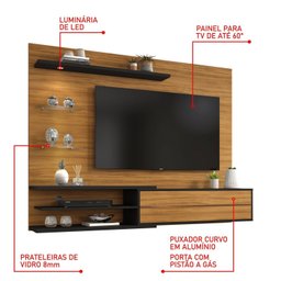 Painel para TV até 60 Polegadas 1 Porta 3 Prateleiras NT 1115  - 8