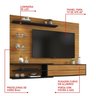 Painel para TV até 60 Polegadas 150,5cmx180cm 1 Porta 3 Prateleiras NT 1115 - 8