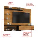 Ver mais imagens de Painel para TV até 60 Polegadas 180CMX150,5cm 1 Porta 3 Prateleiras Nt 1115 Marrom