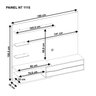 Painel para TV até 60 Polegadas 150,5cmx180cm 1 Porta 3 Prateleiras NT 1115 - 3