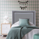 Ver imagem 2 de Cabeceira Solteiro Reta Luxo Estofada Com Tachas - Veludo Cinza