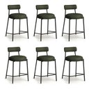 Ver imagem 6 de Banqueta Cozinha Alta com Encosto Industrial Preto Kit 6 Londres PU Verde D03 - D’Rossi