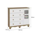 Ver mais imagens de Quarto de Bebê com Guarda Roupa 3 Portas com Janela Berço Americano e Cômoda Uli 