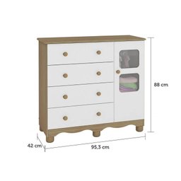Quarto de Bebê com Guarda Roupa 3 Portas com Janela Berço Americano e Cômoda Uli - 8 Quarto de Bebê com Guarda Roupa 3 Portas com Janela Berço Americano e Cômoda Uli - 8