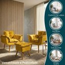 Ver imagem 3 de Kit 2 Poltronas Decorativa e Puff para Sala Recepção Manicure Consultório Quarto Alice Suede