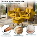Ver imagem 2 de Kit 2 Poltronas Decorativa e Puff para Sala Recepção Manicure Consultório Quarto Alice Suede