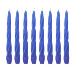 Kit 10 Velas Castiçal Torcida Azul Escuro 20 Cm Candelabro - 1