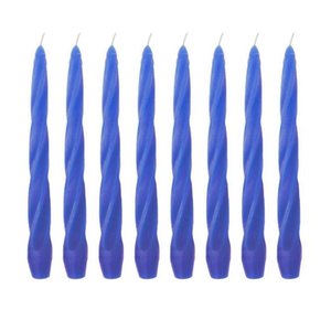 Kit 10 Velas Castiçal Torcida Azul Escuro 20 Cm Candelabro