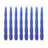 Kit 10 Velas Castiçal Torcida Azul Escuro 20 Cm Candelabro - 1