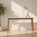 Ver imagem 1 de Aparador Onix 136cm para Sala Mel com Vidro Off-White e Pés em Madeira Maciça