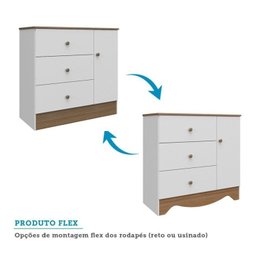 Quarto de Bebê com Guarda Roupa 3 Portas e Cômoda 3 Gavetas Pirueta - 10