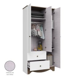 Quarto de Bebê com Guarda Roupa 3 Portas e Cômoda 3 Gavetas Pirueta - 5