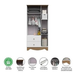 Quarto de Bebê com Guarda Roupa 3 Portas e Cômoda 3 Gavetas Pirueta - 11